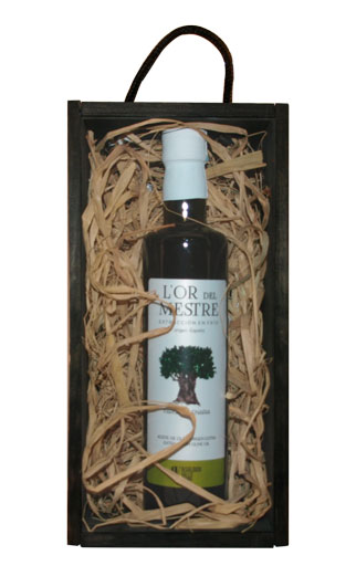 Aceite de Oliva Virgen Extracción en Frío Farga Milenaria 500cc Caja madera negra