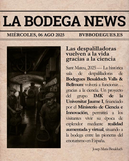 Bodega histórica en Castellón revive su sala de despalilladoras con realidad virtual